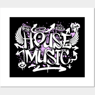 HOUSE MUSIC  - Graffiti Steez (Lavender) Posters and Art